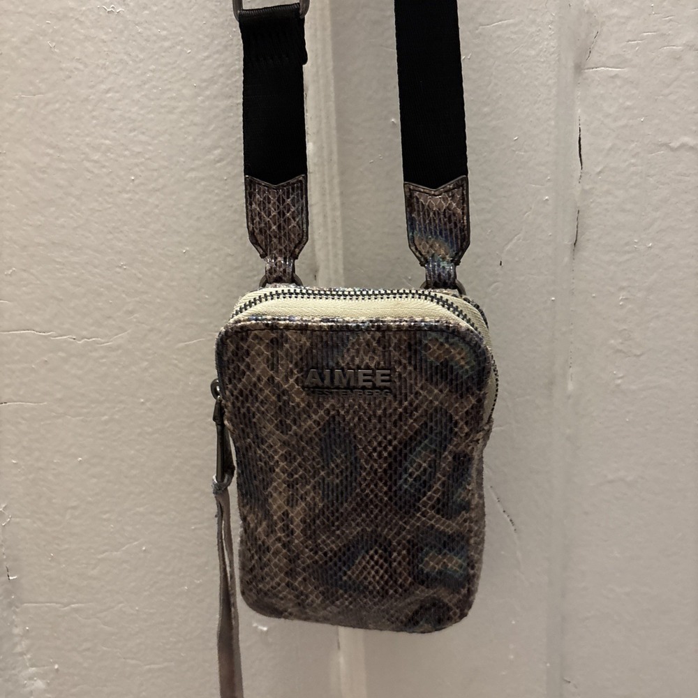 Aimee Kestenberg Snake Skin Genuine Leather Purse 4‎ 1/2 X 6 1/2" Nwot